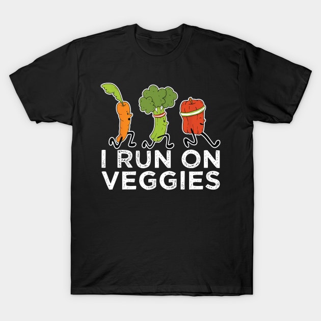 i run on veggies running vegetables T-Shirt by restaurantmar